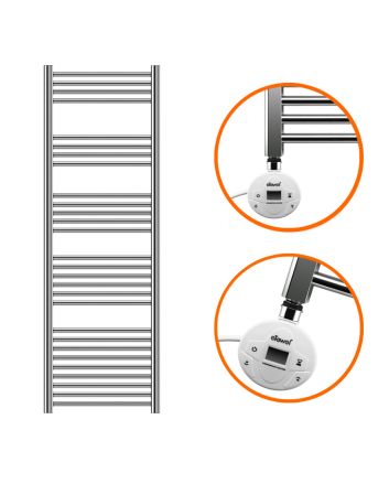 1600 x 400mm Electric Chrome Heated Towel Rail