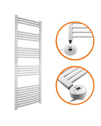 1600 x 400mm Electric White Heated Towel Rail