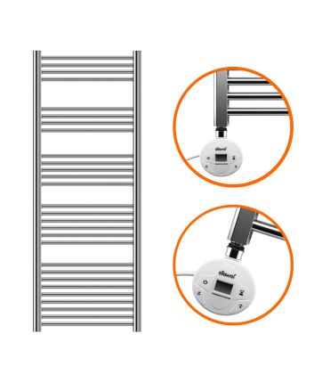 1600 x 500mm Electric Chrome Heated Towel Rail
