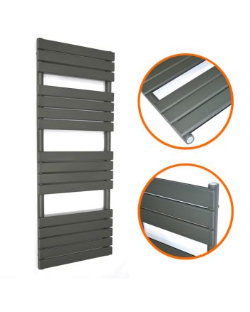 1600 x 600mm Anthracite Heated Towel Rail, Bathroom Radiator