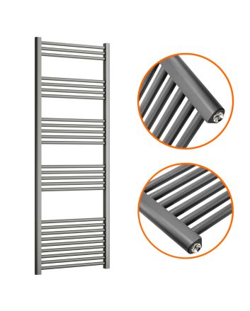1600 x 600mm Straight Anthracite Heated Towel Rail