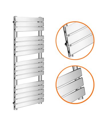 1600 x 600mm Flat Panel Chrome Ladder Towel Radiator