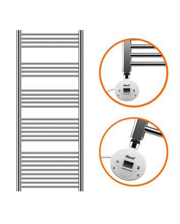1600 x 600mm Electric Chrome Heated Towel Rail