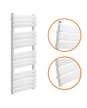 1600 x 600mm White Heated Towel Rail, Bathroom Radiator