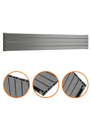 280mm x 1780mm Anthracite Double Flat Panel Horizontal / Landscape Radiator