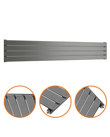 280mm x 1780mm Anthracite Single Flat Panel Horizontal / Landscape Radiator