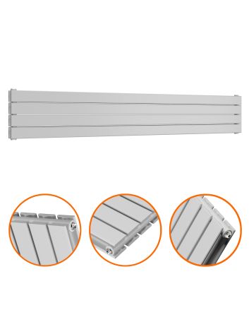 280mm x 1780mm Feather Grey Double Flat Panel Horizontal / Landscape Radiator