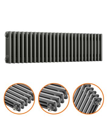 300 x 1193mm Anthracite Horizontal Traditional 3 Column Radiator