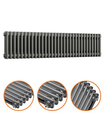 300 x 1508mm Anthracite Horizontal Traditional 2 Column Radiator