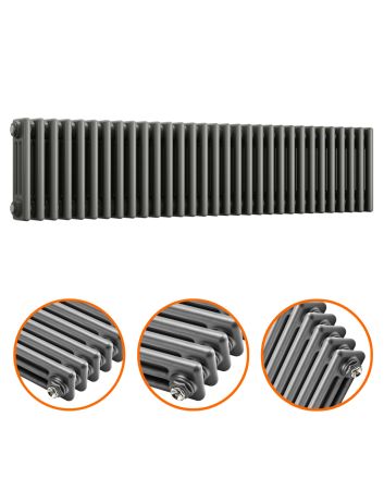 300 x 1508mm Anthracite Horizontal Traditional 3 Column Radiator