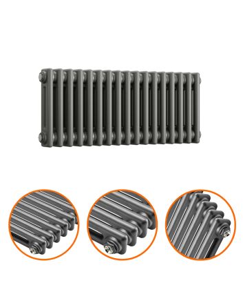 300 x 788mm Anthracite Horizontal Traditional 2 Column Radiator
