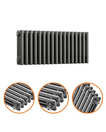 300 x 788mm Anthracite Horizontal Traditional 3 Column Radiator