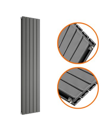 1780 x 350mm Anthracite Double Flat Panel Vertical Radiator 