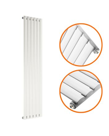 1780 x 354mm White Single Oval Tube Vertical Radiator 