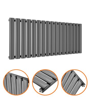 400 x 1000mm Anthracite Single Oval Tube Horizontal Radiator 
