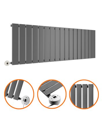 400 x 1190mm Electric Anthracite Single Flat Panel Horizontal Radiator