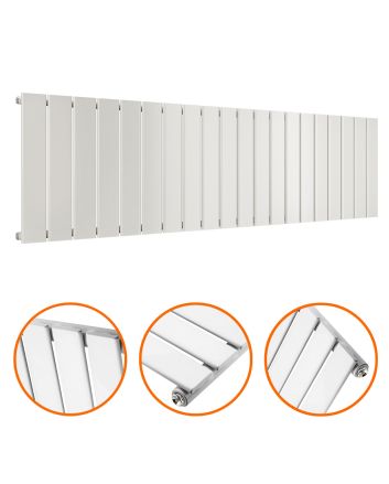 400 x 1400mm White Single Flat Panel Horizontal Radiator 
