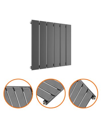 400 x 420mm Anthracite Single Flat Panel Horizontal Radiator 
