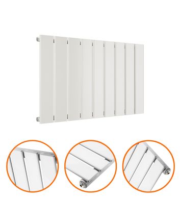 400 x 630mm White Single Flat Panel Horizontal Radiator 