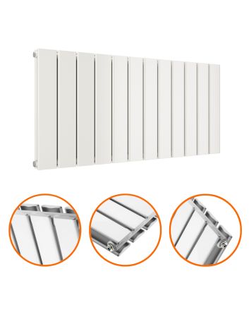 400 x 840mm White Double Flat Panel Horizontal Radiator 