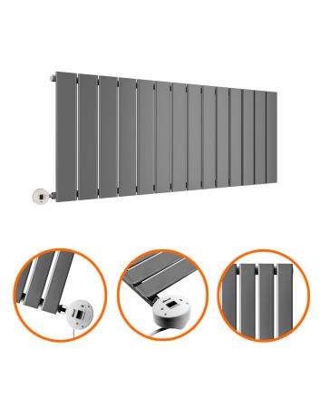 400 x 980mm Electric Anthracite Single Flat Panel Horizontal Radiator