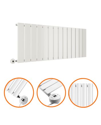 400 x 980mm Electric White Single Flat Panel Horizontal Radiator