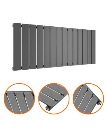 400 x 980mm Anthracite Single Flat Panel Horizontal Radiator 