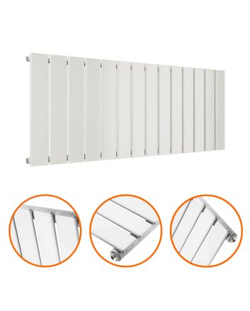 400 x 980mm White Single Flat Panel Horizontal Radiator 