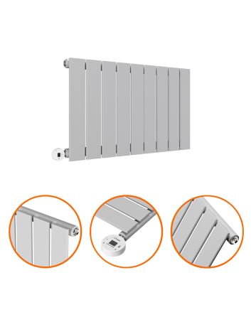 400 x 630mm Electric Feather Grey Single Flat Panel Horizontal Radiator