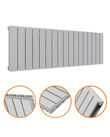 400 x 1190mm Feather Grey Double Flat Panel Horizontal Radiator
