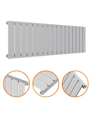 400 x 1190mm Feather Grey Single Flat Panel Horizontal Radiator