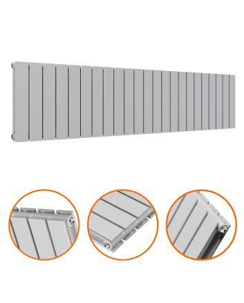 400 x 1610mm Feather Grey Double Flat Panel Horizontal Radiator