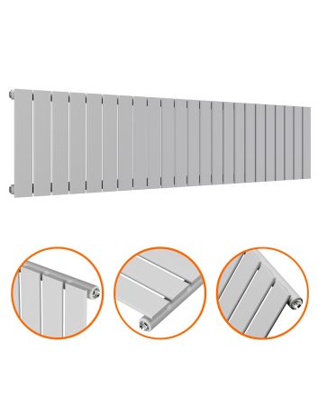 400 x 1610mm Feather Grey Single Flat Panel Horizontal Radiator