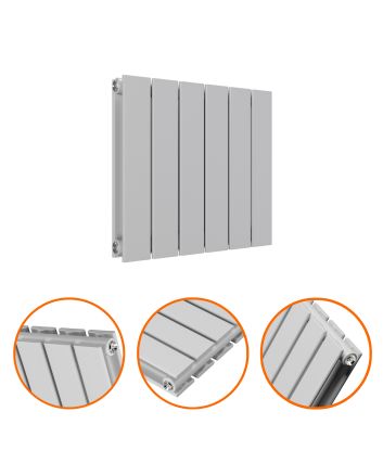 400 x 420mm Feather Grey Double Flat Panel Horizontal Radiator