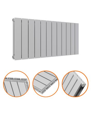 400 x 840mm Feather Grey Double Flat Panel Horizontal Radiator