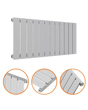 400 x 840mm Feather Grey Single Flat Panel Horizontal Radiator