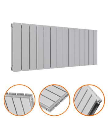 400 x 980mm Feather Grey Double Flat Panel Horizontal Radiator