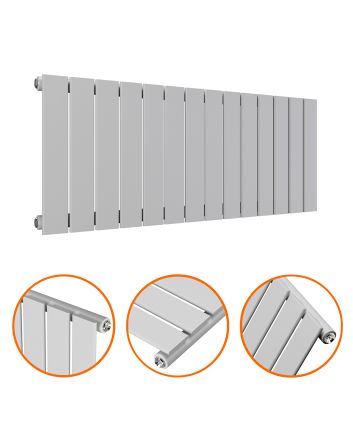 400 x 980mm Feather Grey Single Flat Panel Horizontal Radiator
