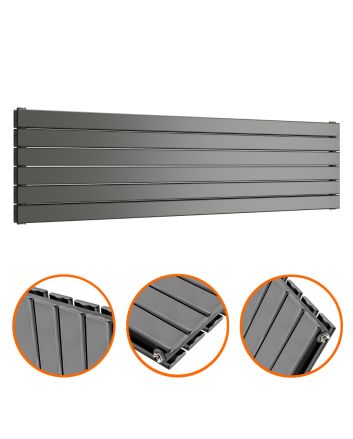 420mm x 1600mm Anthracite Double Flat Panel Horizontal / Landscape Radiator