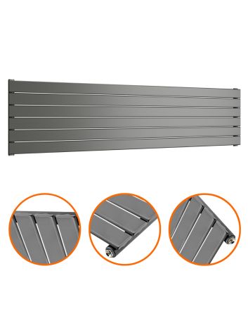 420mm x 1780mm Anthracite Single Flat Panel Horizontal / Landscape Radiator