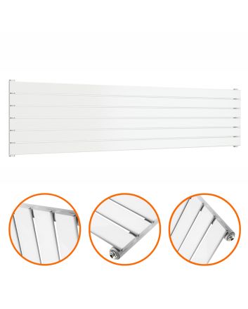 420mm x 1780mm White Single Flat Panel Horizontal / Landscape Radiator