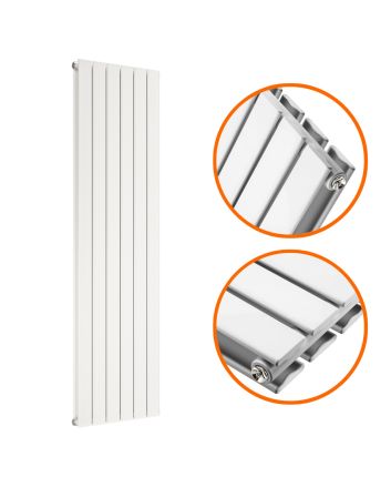 1600 x 420mm White Double Flat Panel Vertical Radiator 