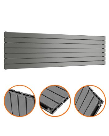 490mm x 1780mm Anthracite Double Flat Panel Horizontal / Landscape Radiator