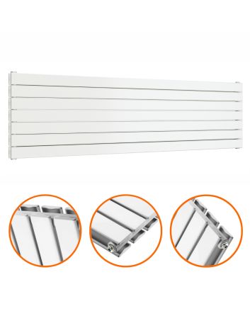 490mm x 1780mm White Double Flat Panel Horizontal / Landscape Radiator