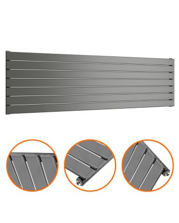 490mm x 1780mm Anthracite Single Flat Panel Horizontal / Landscape Radiator