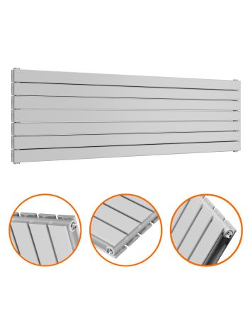 490mm x 1600mm Feather Grey Double Flat Panel Horizontal / Landscape Radiator