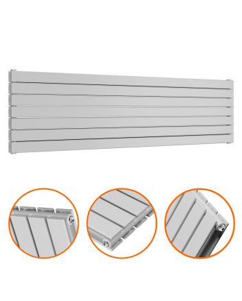 490mm x 1780mm Feather Grey Double Flat Panel Horizontal / Landscape Radiator