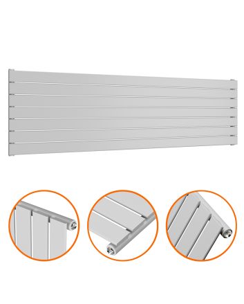 490mm x 1780mm Feather Grey Single Flat Panel Horizontal / Landscape Radiator