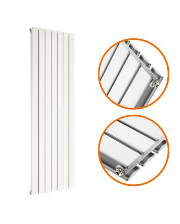 1600 x 490mm White Double Flat Panel Vertical Radiator 