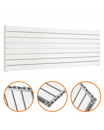 560mm x 1600mm White Double Flat Panel Horizontal / Landscape Radiator